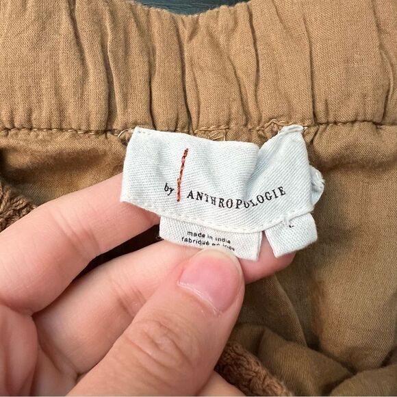 By Anthropologie Lace Cargo Pants Brown Knit Large - Picture 9 of 13